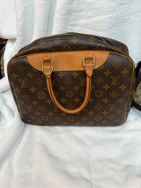 Louis Vuitton Monogram Dome Satchel - Dark Brown with Tan Trim